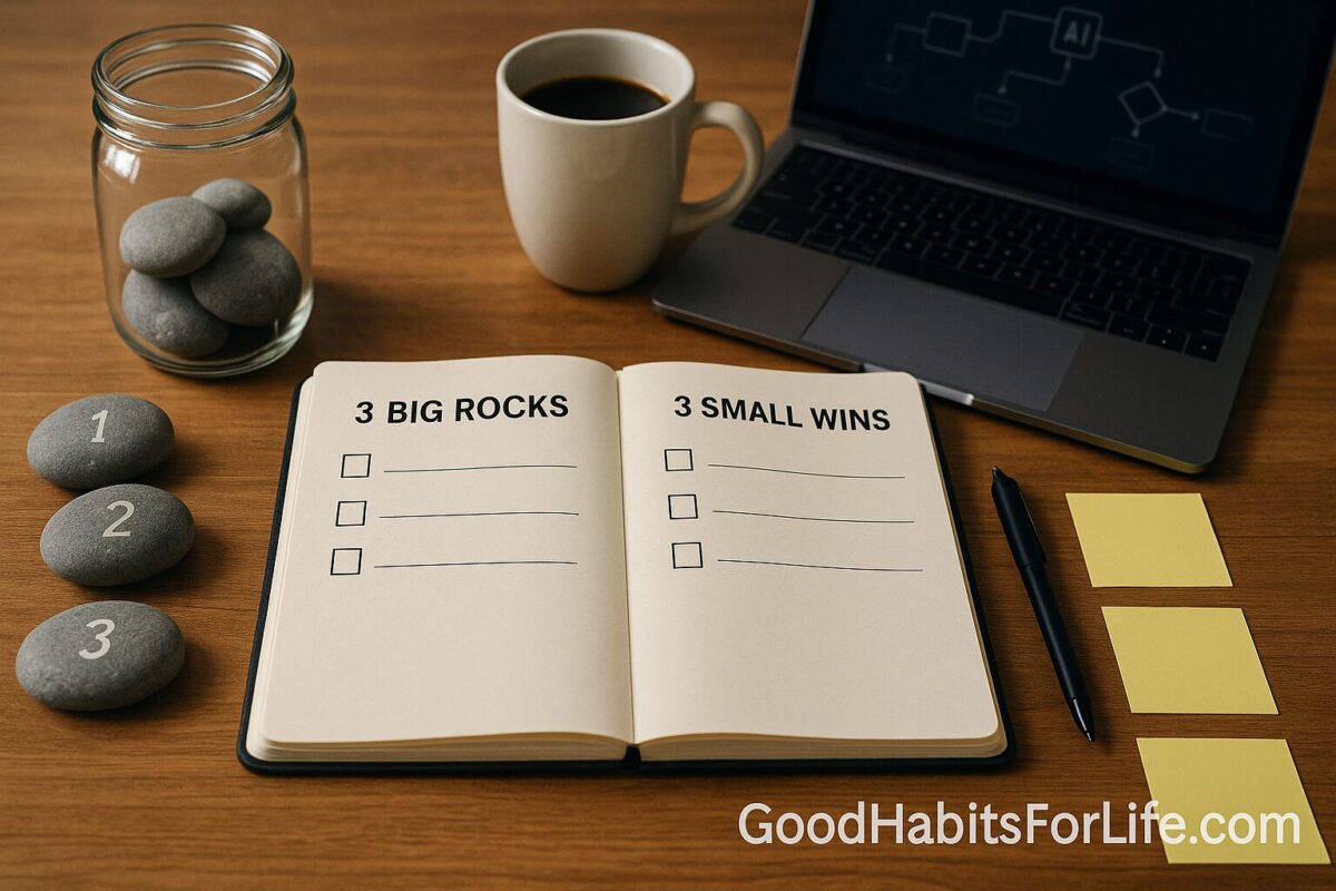 The 33 Rule: Three Big Rocks, Three Small Wins: AI workflows (2025)