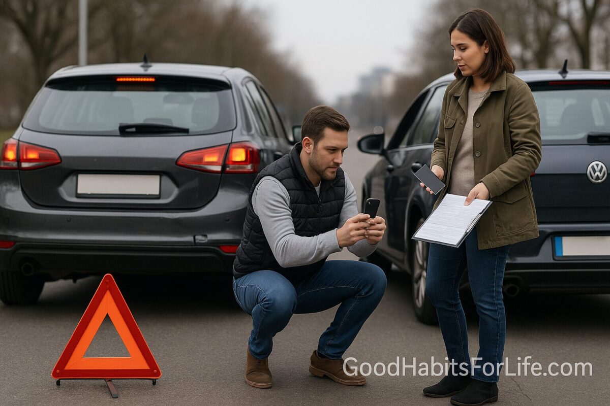 After a Minor Crash: Safety, Photos, Exchange