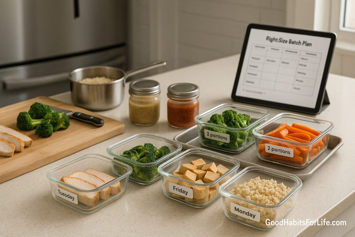 Batch Cooking for One or Two: RightSize Recipes: AI workflows (2025)