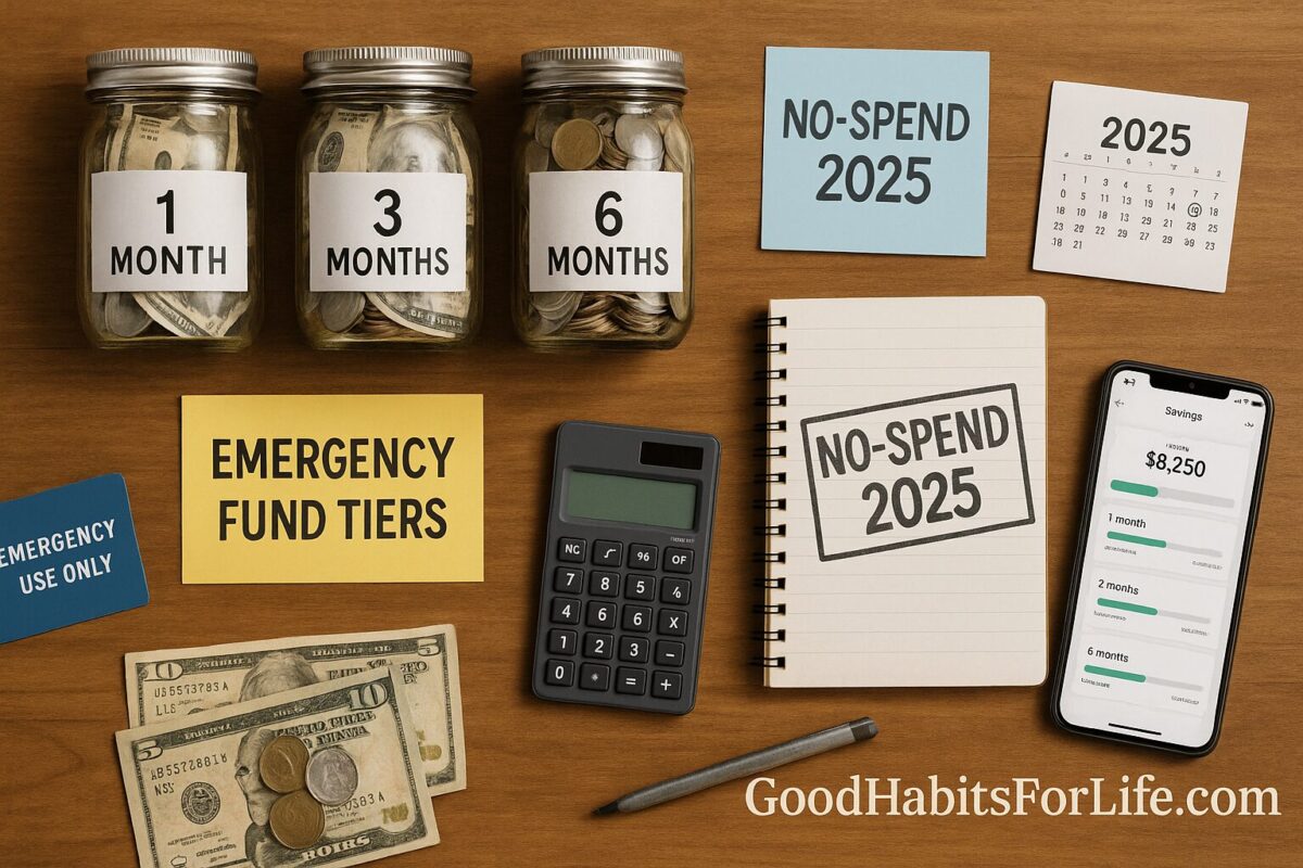 Emergency Fund Tiers: 1Month, 3Month, 6Month: No-Spend Challenge (2025)