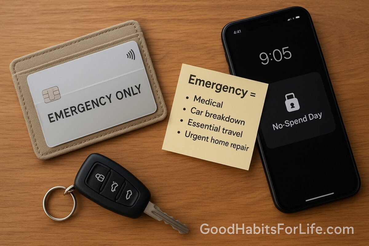 EmergencyOnly Card: Build a Rule, Not a Temptation: No-Spend Challenge (2025)