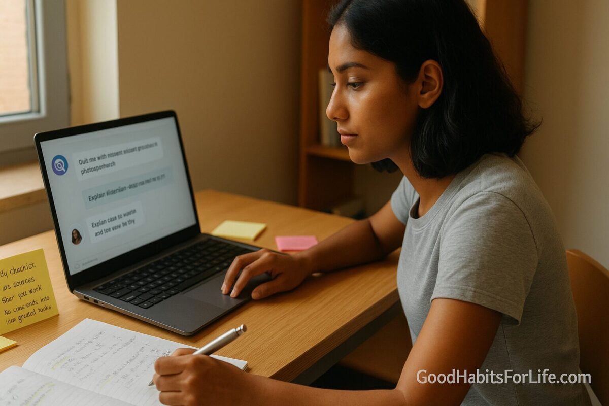 Ethical AI for Studying: Prompt Patterns that Teach (Not Cheat)