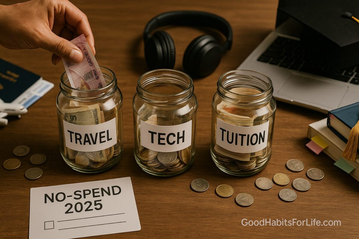 Goal Buckets: Travel, Tech, Tuition: No-Spend Challenge (2025)