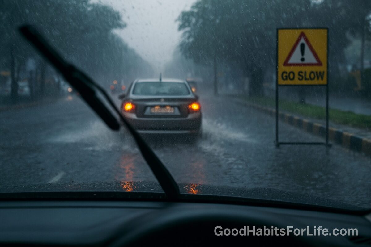 Monsoon Driving: Wipers, Wake, and Water Depth
