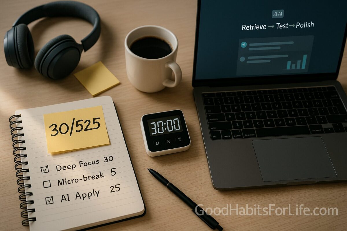 Pomodoro Variations: 30/5/25 for Realistic Days: AI workflows (2025)