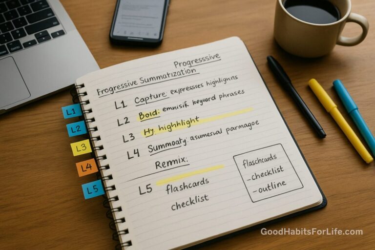 Progressive Summarization for Busy Learners – Good Habits for Life