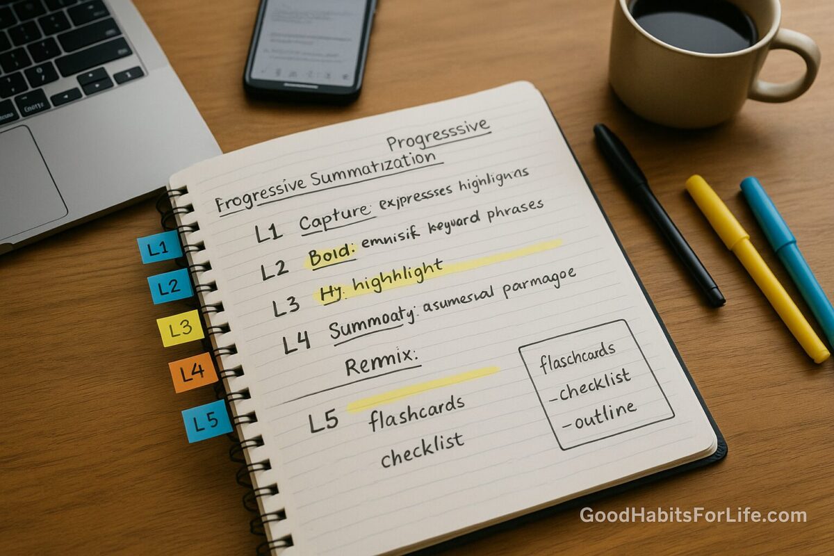 Progressive Summarization for Busy Learners